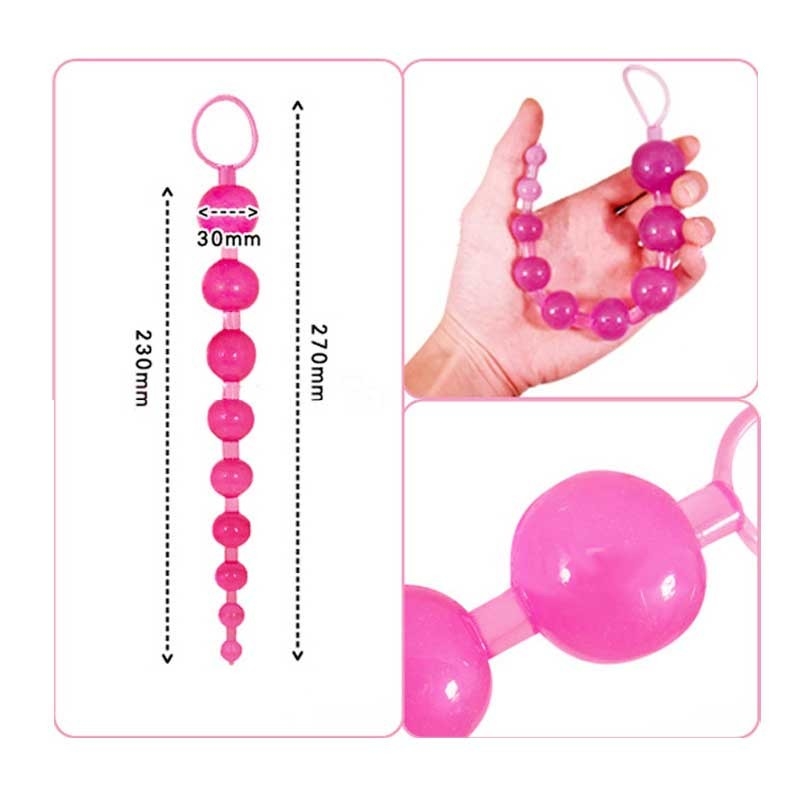 Comfortable PVC Anal Beads Plastic Anal Beads 48g Light Weight DF277