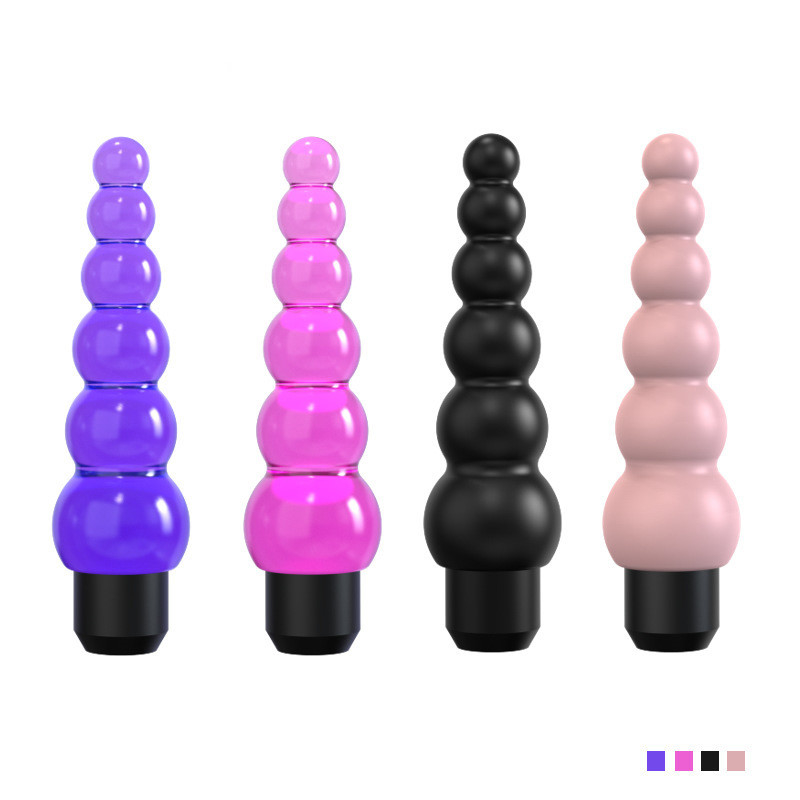 Single Frequency Vibration Silicone Anal Beads Vibrator Battery Powered DF060