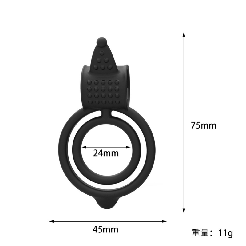 Dingfoo Factory Silicone Dual Vibrating Cock Ring IPX7 Waterproofing DF247