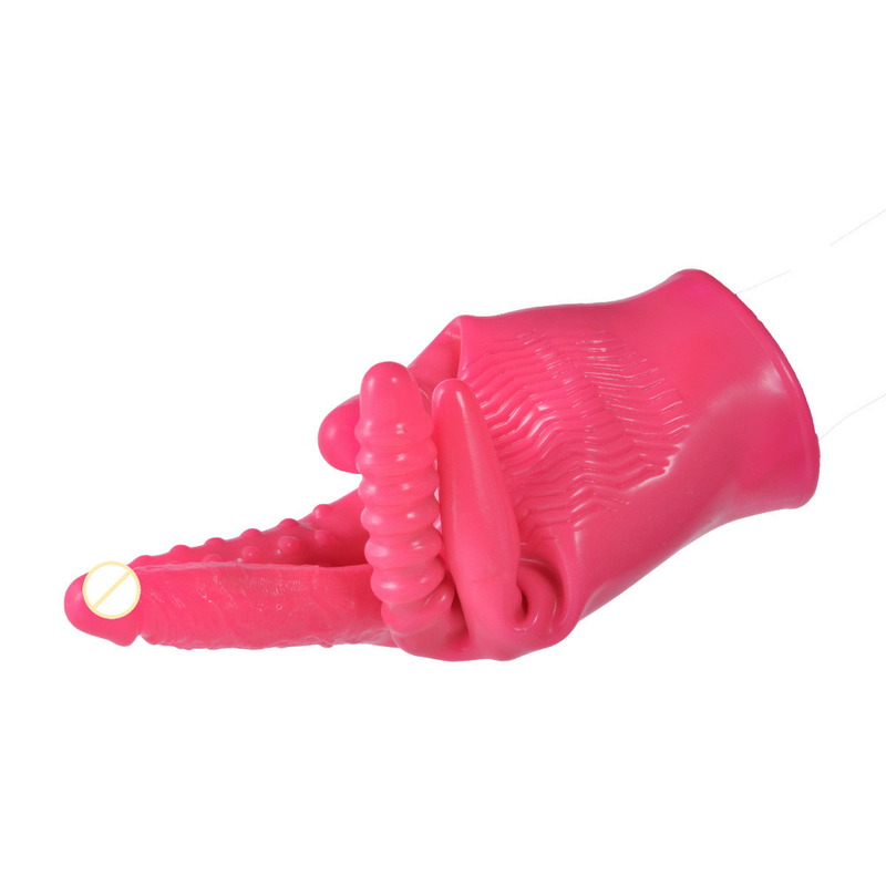 Dingfoo IPX5 Waterproof  Vibrating Glove Sex Toy Soft Skin Friendly DF261