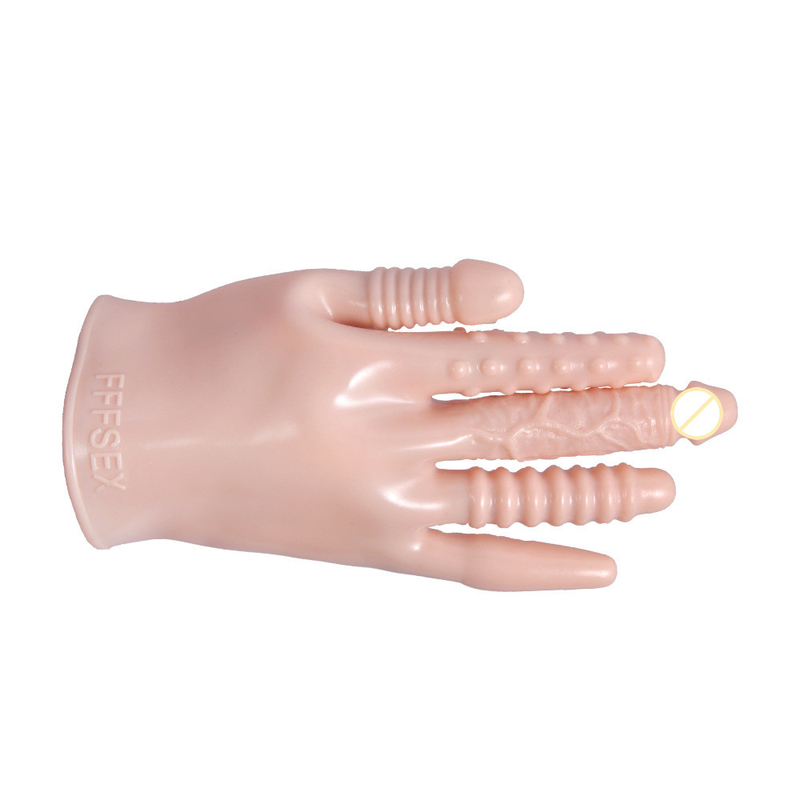 Dingfoo IPX5 Waterproof  Vibrating Glove Sex Toy Soft Skin Friendly DF261