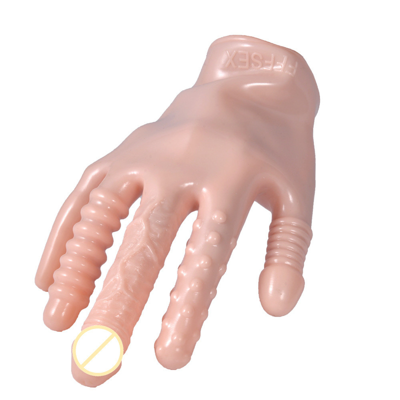 Dingfoo IPX5 Waterproof  Vibrating Glove Sex Toy Soft Skin Friendly DF261