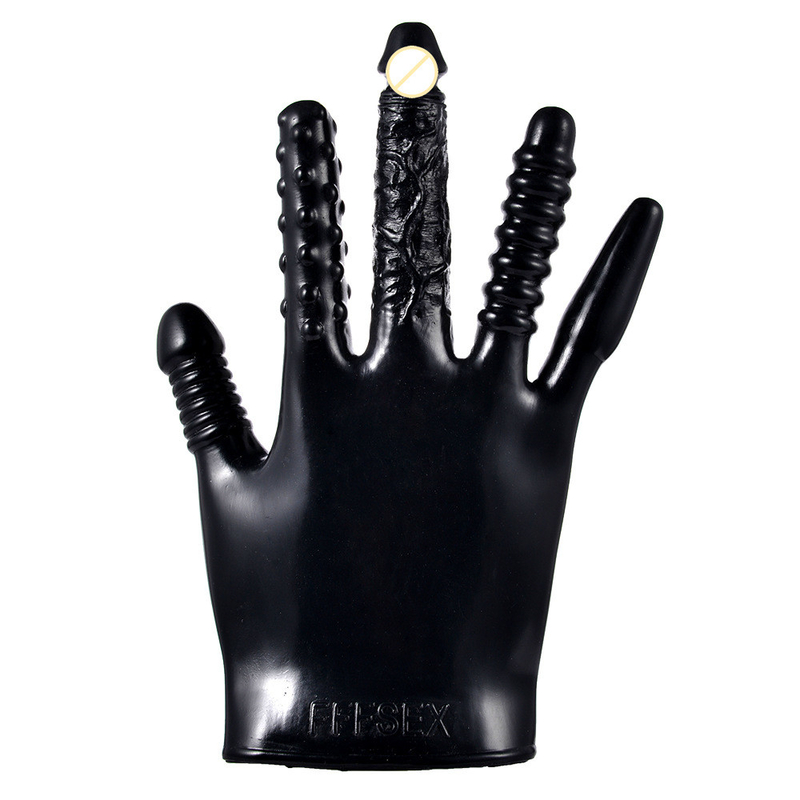 Dingfoo IPX5 Waterproof  Vibrating Glove Sex Toy Soft Skin Friendly DF261