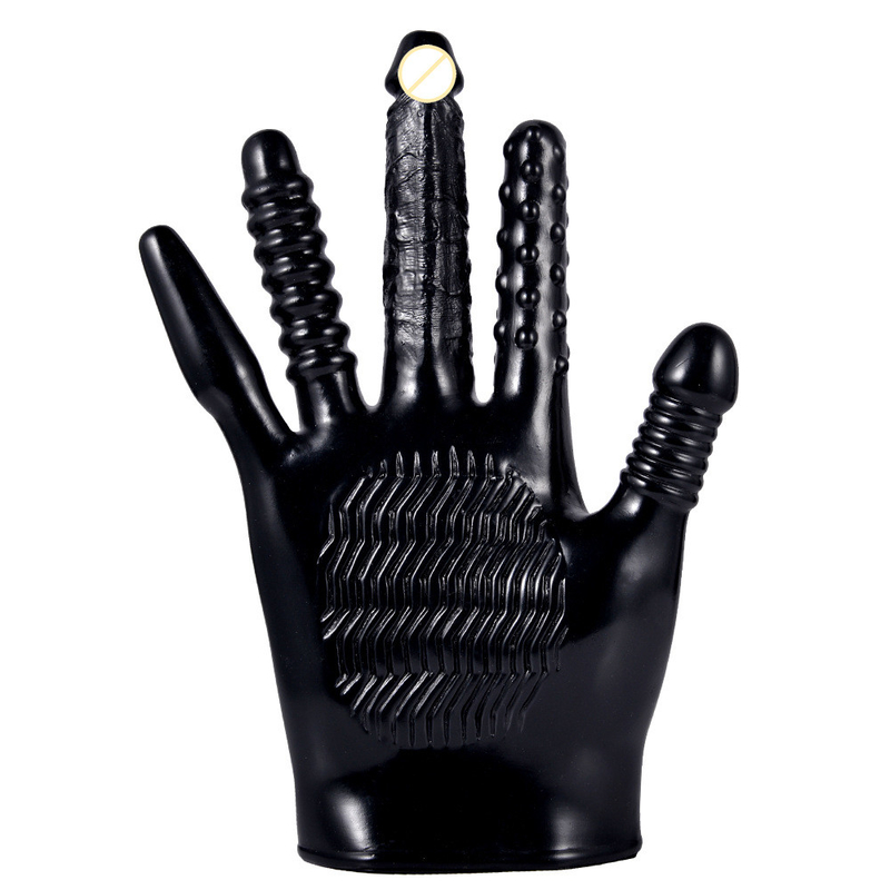 Dingfoo IPX5 Waterproof  Vibrating Glove Sex Toy Soft Skin Friendly DF261