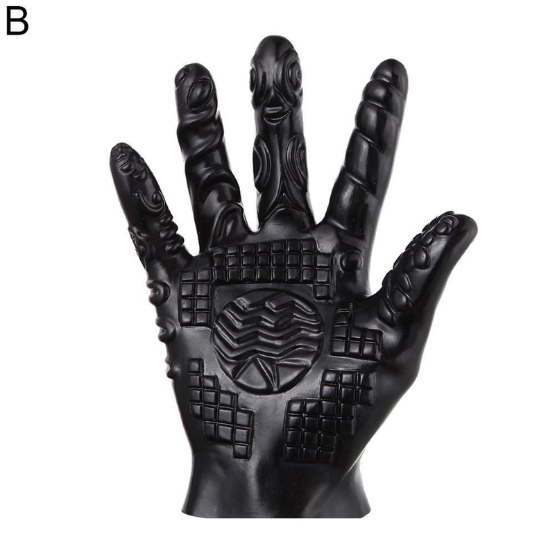 PVC Manual Vibrating Sex Glove Spotted / Diamond Pattern DF262