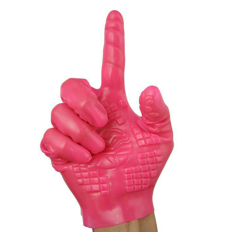 PVC Manual Vibrating Sex Glove Spotted / Diamond Pattern DF262