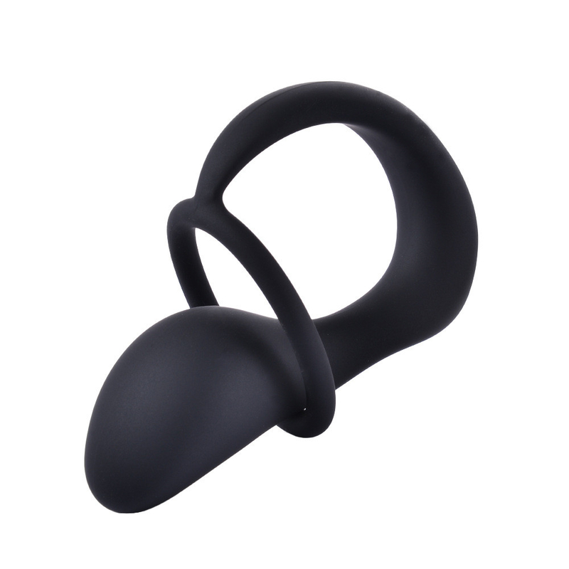 Waterproof Silicone Male Prostate Massager With Delay Ring BG013