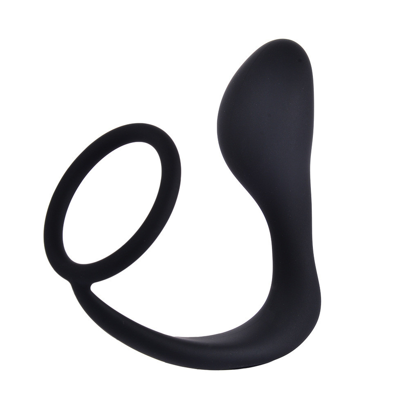 Waterproof Silicone Male Prostate Massager With Delay Ring BG013