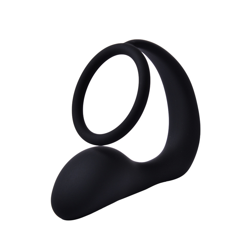 Waterproof Silicone Male Prostate Massager With Delay Ring BG013