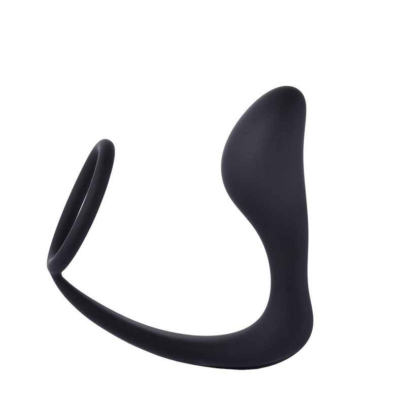 Waterproof Silicone Male Prostate Massager With Delay Ring BG013