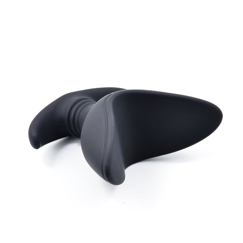Dingfoo Black Color V Shaped Silicone Anal Plug Expander Easy Cleaning  DF751